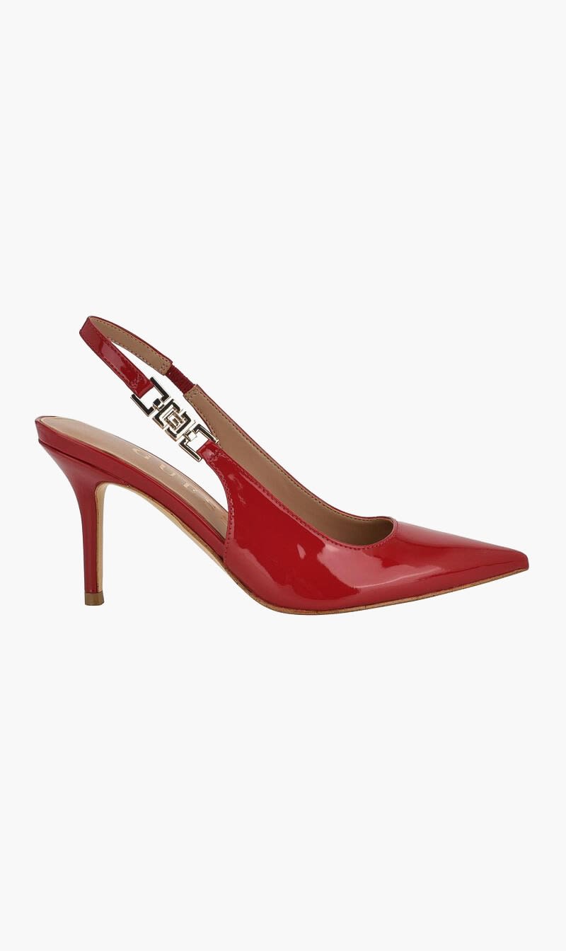 Red Guess Black Nassha Patent Slingback for Women