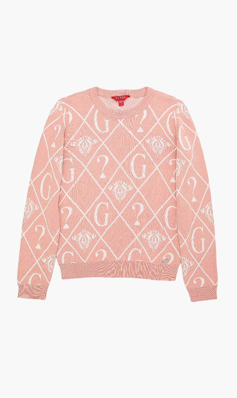 

Guess logo long sleeve sweatshirt | the deal outlet, Pink