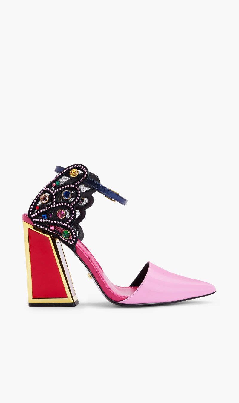 

Kat Maconie Pink 105mm Kicker Frame Heel Sandal for Women | The Deal Outlet