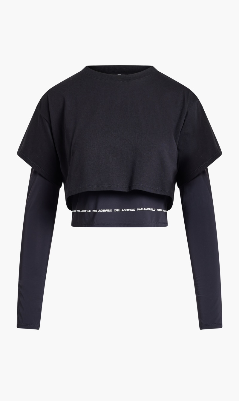 

Double Layer Lslv Top, Black