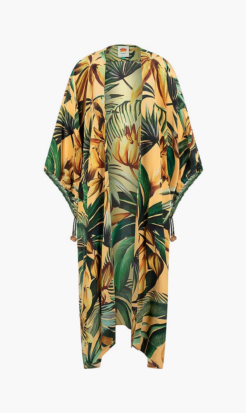 Farm Rio Multi-color Bananart Kimono for Women