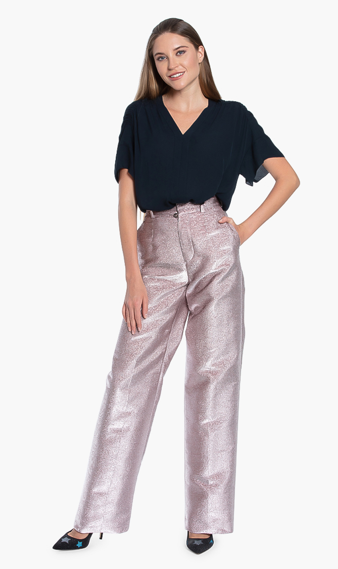 

Glossy Straight Pants