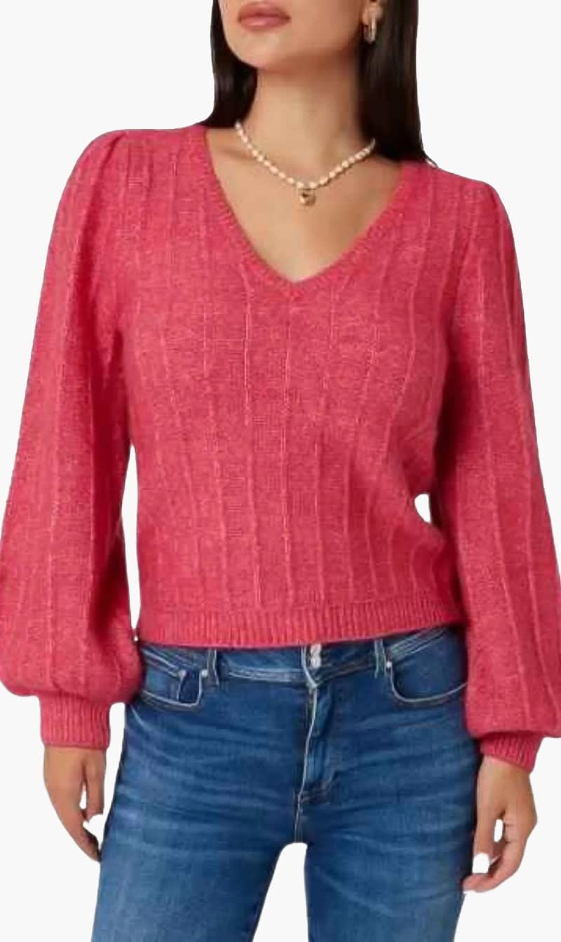 Guess Pink Madeline Textured Sweater for Women
