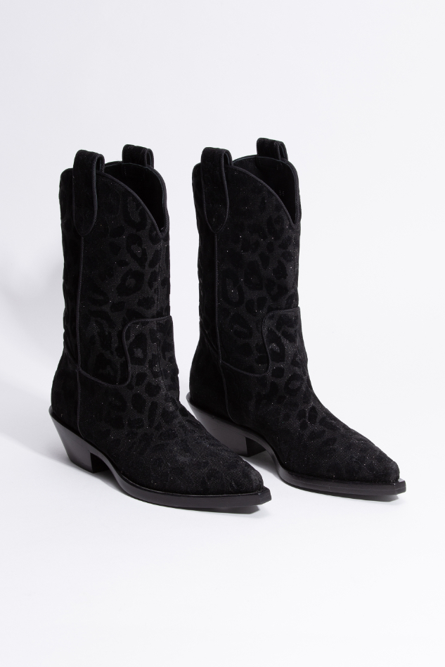 

Dolce&gabbana Gaucho Jacquard Leopard Cowboy Boots