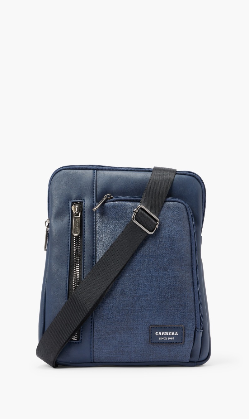 

Zipper Leather Crossbody Bag, Blue