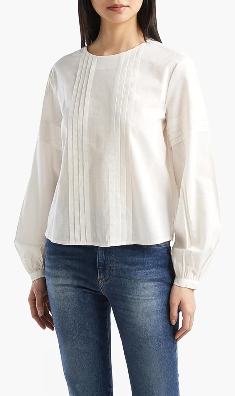 United Colors Of Benetton White Muslin Blouse for Women
