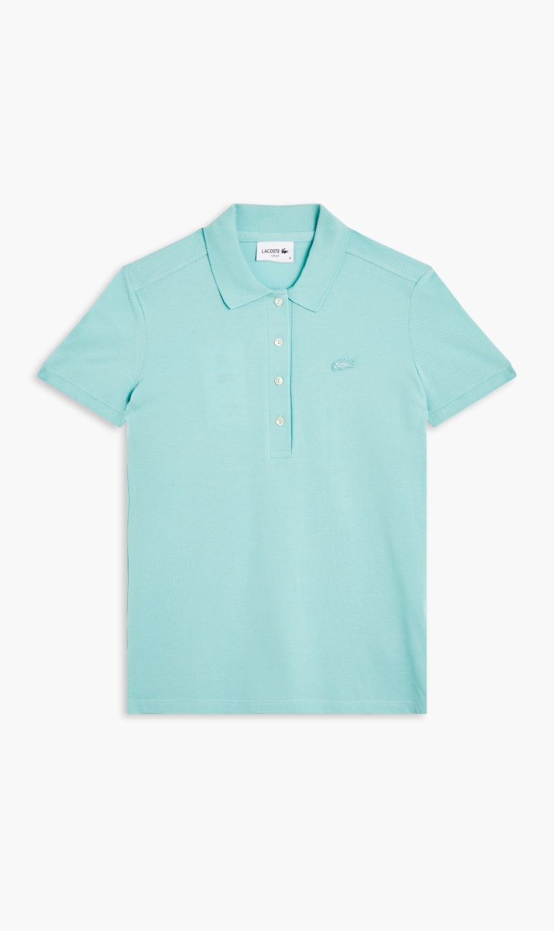 

Short Sleeved Ribbed Collar Shirt, Blue