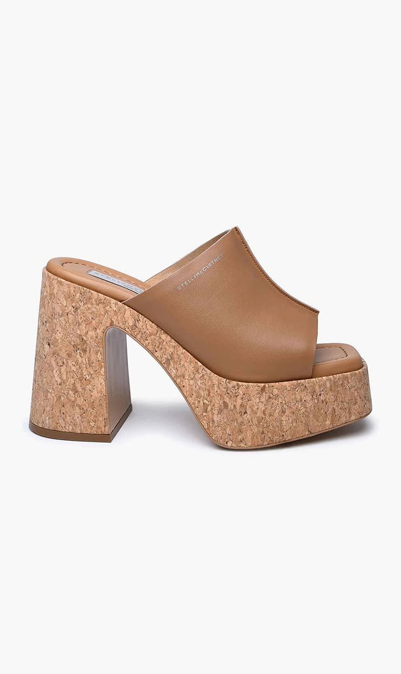 

Stella Mc Cartney Beige Skyla Platform Mules for Women | The Deal Outlet