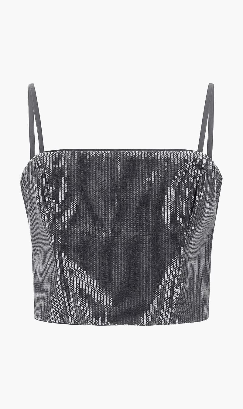 Guess Silver Cassia Sequins Bustier for Women