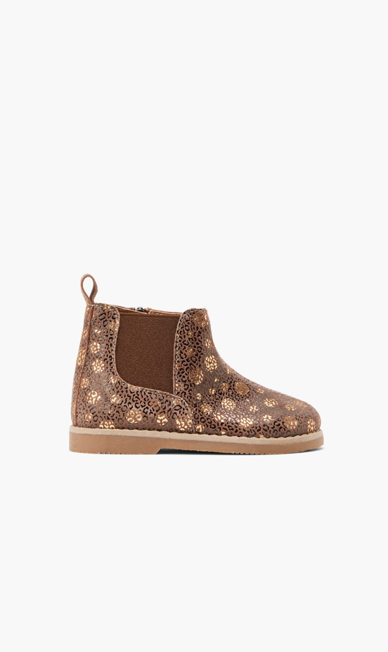 

Babywalker Brown Printed Leather Chelsea Boots for Girls | The Deal Outlet