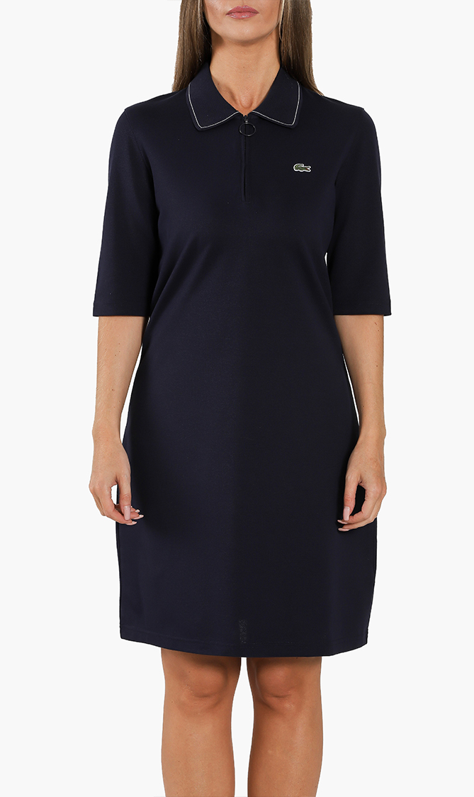 

Lacoste Slim Fit Zippered Short Stretch Cotton Polo Dress
