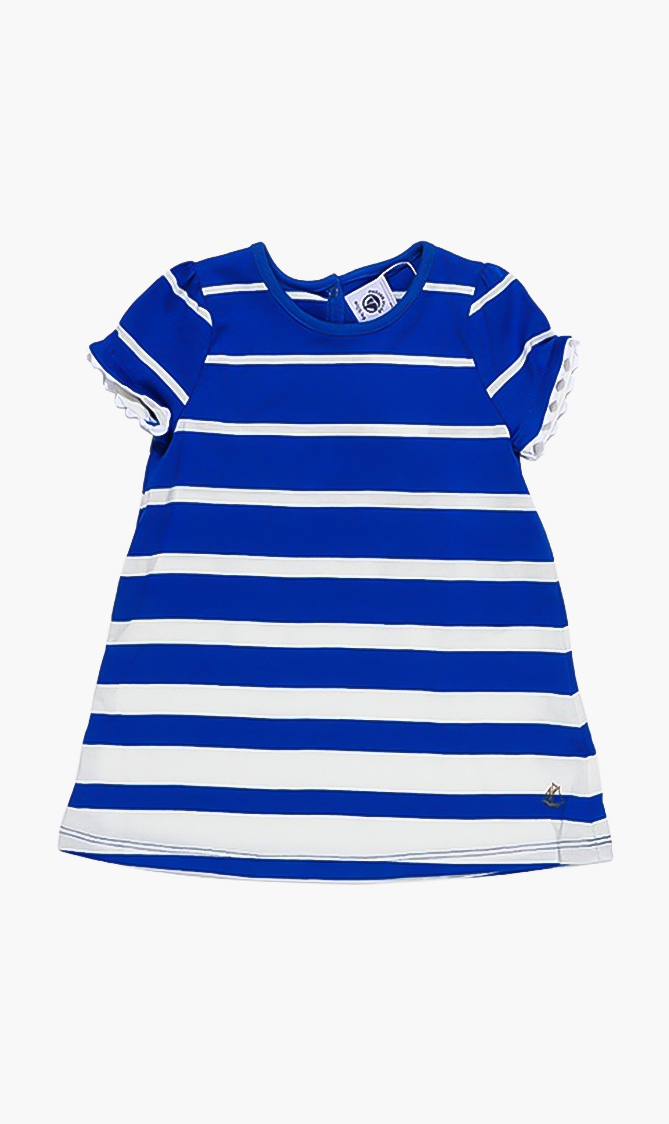 

Striped Cotton Dress, Blue