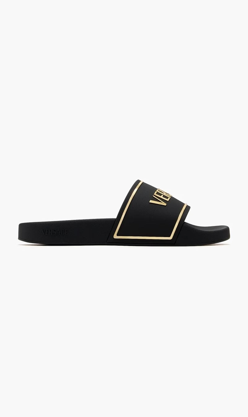

Versace Black Slides Fabric for Men | The Deal Outlet