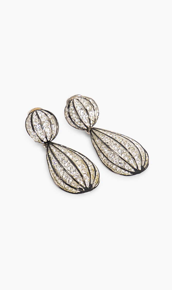 

Cz By Kenneth Jay Lane Round Disk Linear Drop Round Earrings