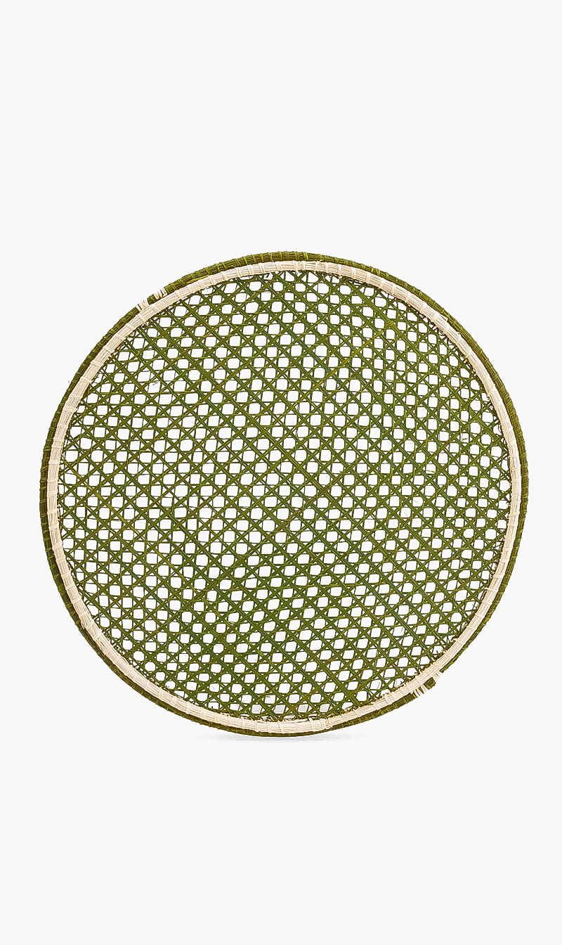 

Artesanias Del Atlantico Green Embroidered Wicker Placemat | The Deal Outlet