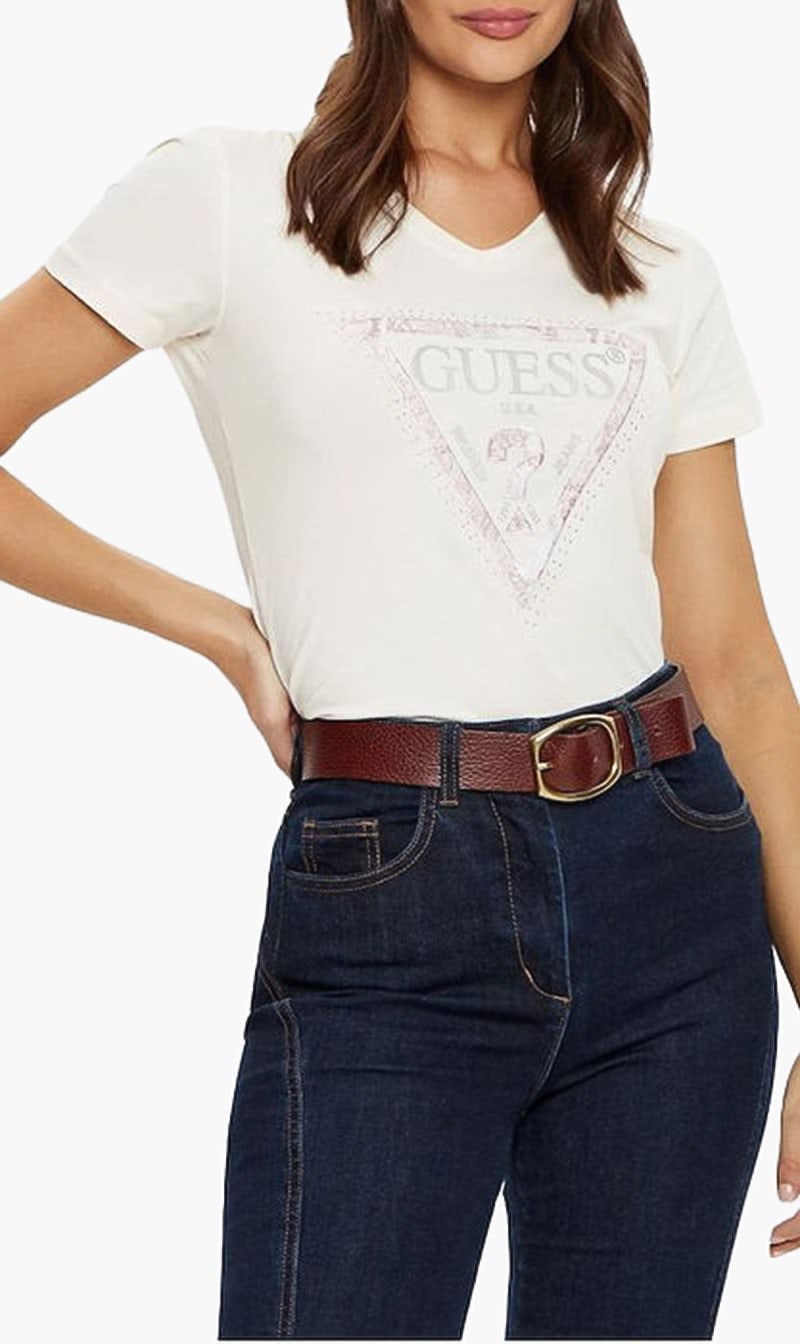 Guess White Slim Fit T-shirt for Women