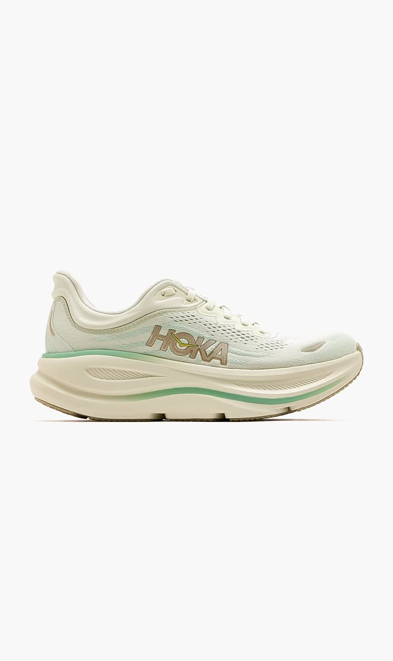 Beige Hoka Black Bondi 9 Sneakers for Women