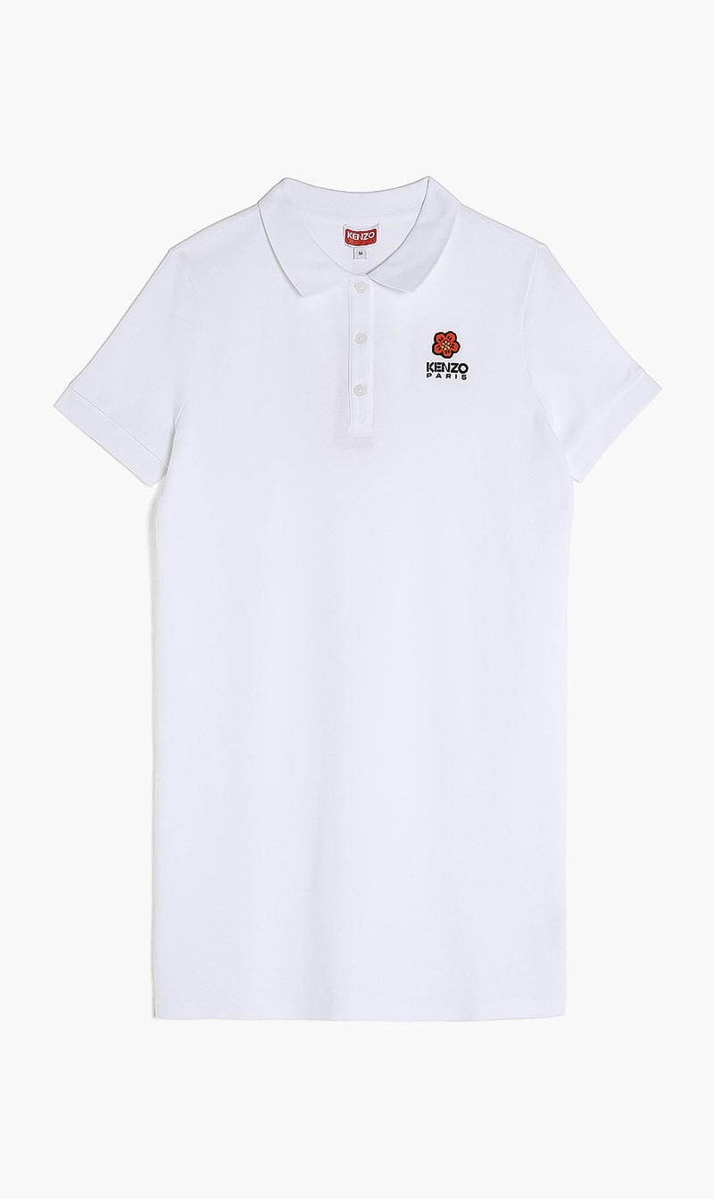

Kenzo White Crest Logo Polo Dress for Women | The Deal Outlet