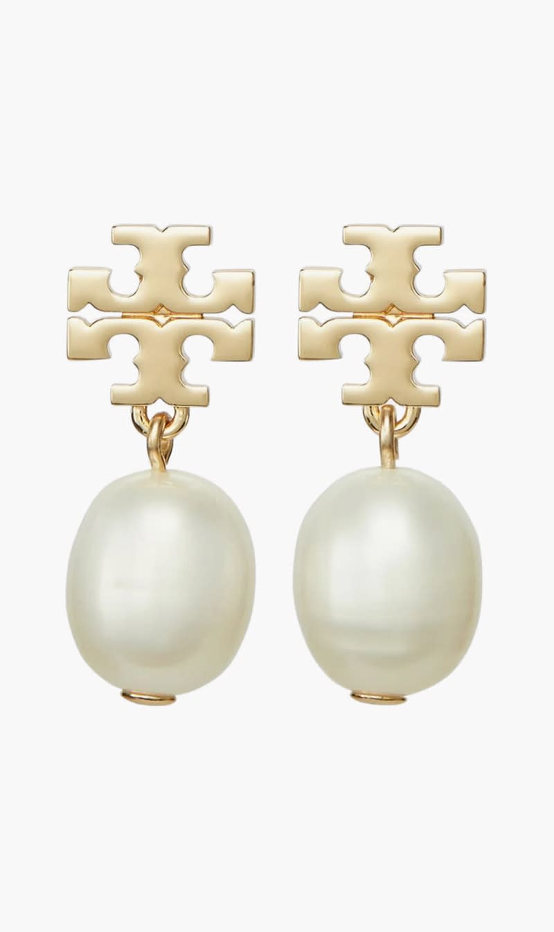 

Tory Burch Gold Moondance Pearl Drop Earrings for Women | The Deal Outlet