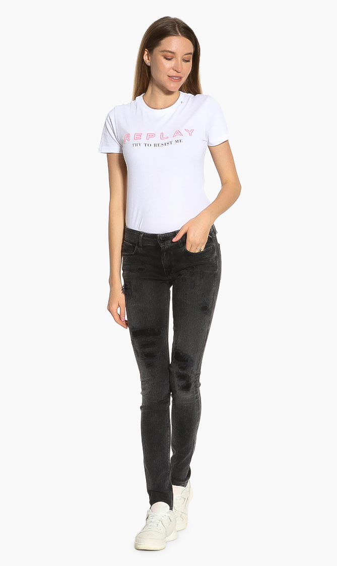 

Luz Power Stretch Skinny Jeans, Black
