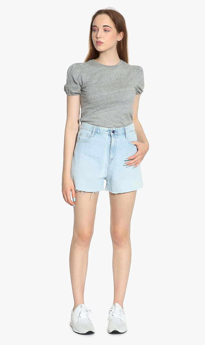 

Rose Label Denim Short, Blue