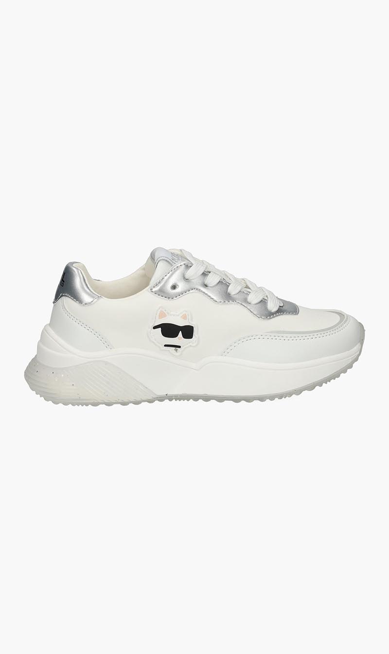 Karl Lagerfeld White Logo Sneakers for Girls