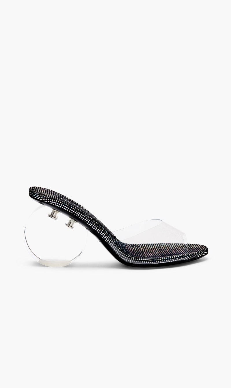 

Les Petits Joueurs White Pvc Mule With Round Transparent Heel for Women | The Deal Outlet