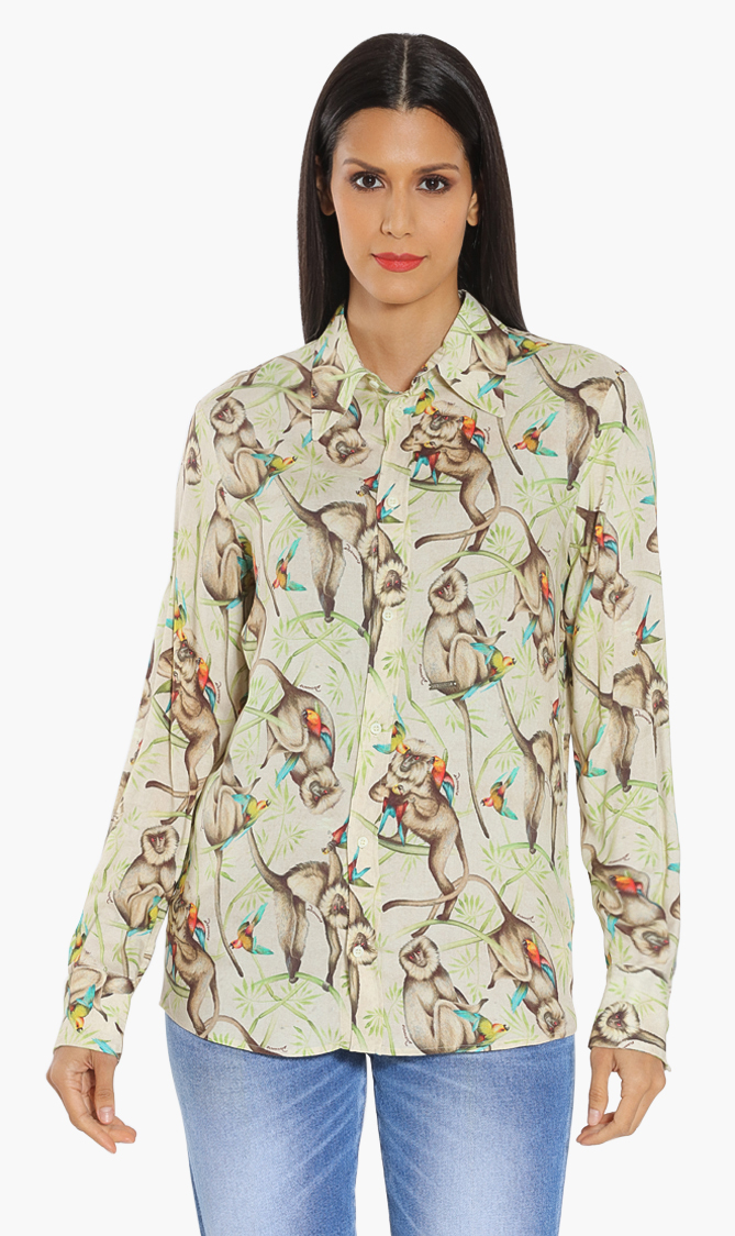 

Dsquared2 Monkey Print Long Sleeves Shirt