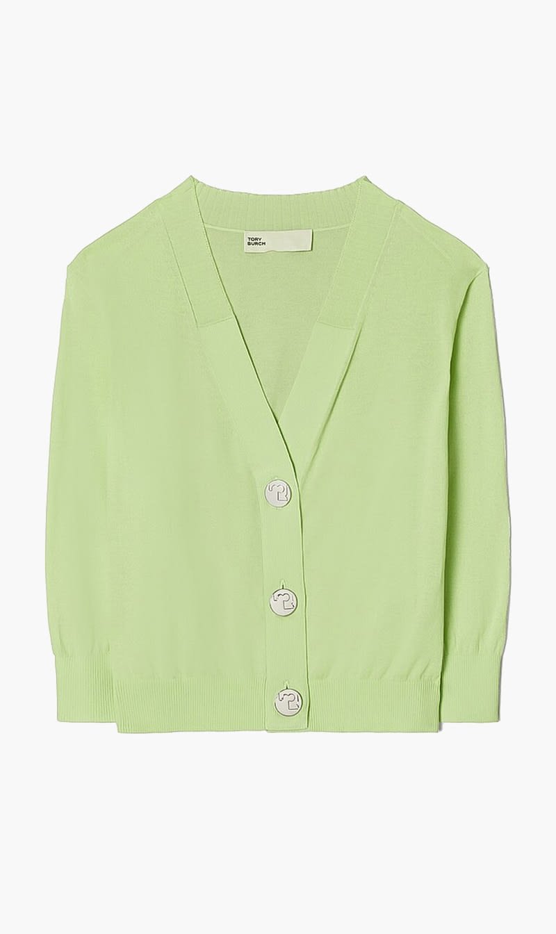 

Tory Burch Green Cropped Cardigan for Women | The Deal Outlet