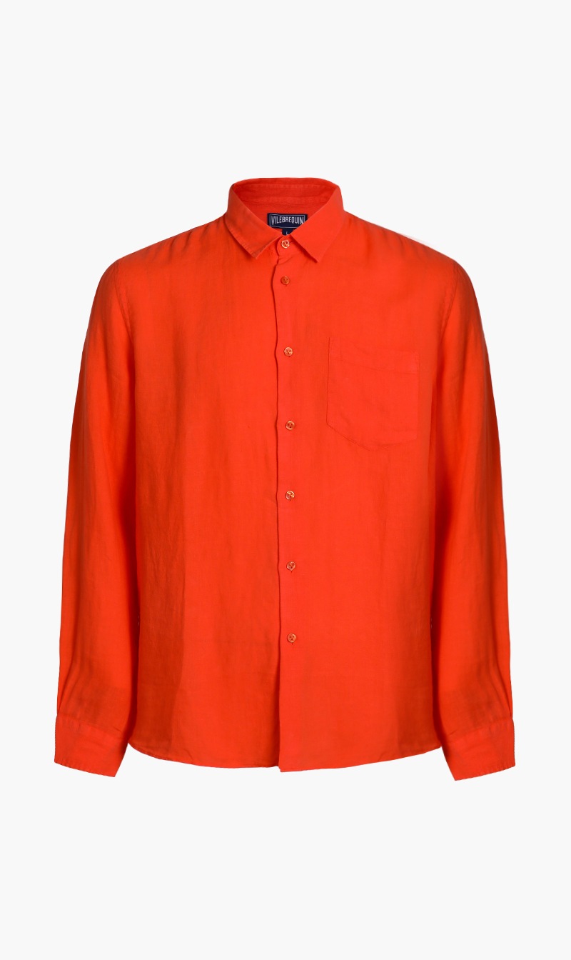 

Vilebrequin Orange Caroubis Long Sleeve Shirt for Men | The Deal Outlet