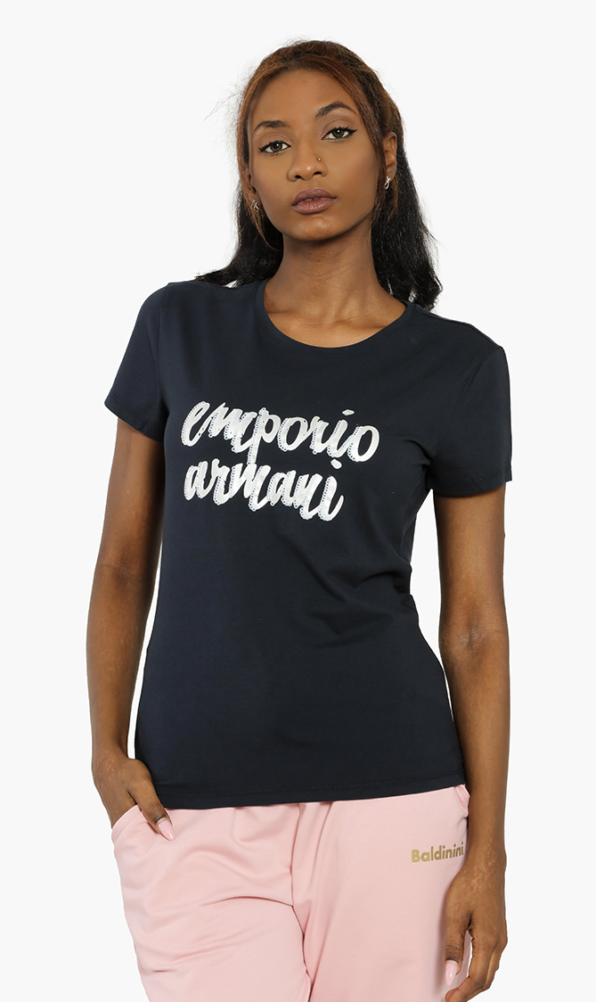 

Emporio Armani Sequined Logo T-shirt