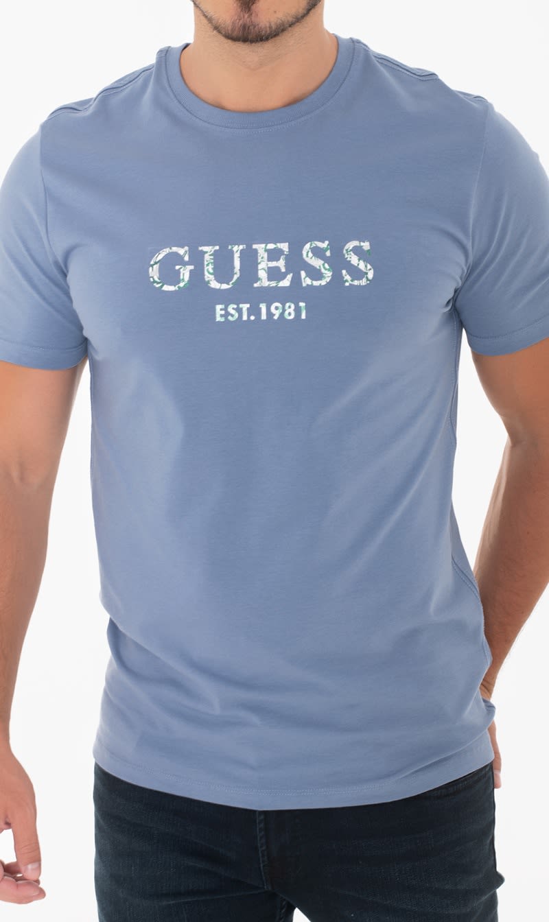 

Guess Blue Ss Cn Guess Iridescent Tee for Men | The Deal Outlet