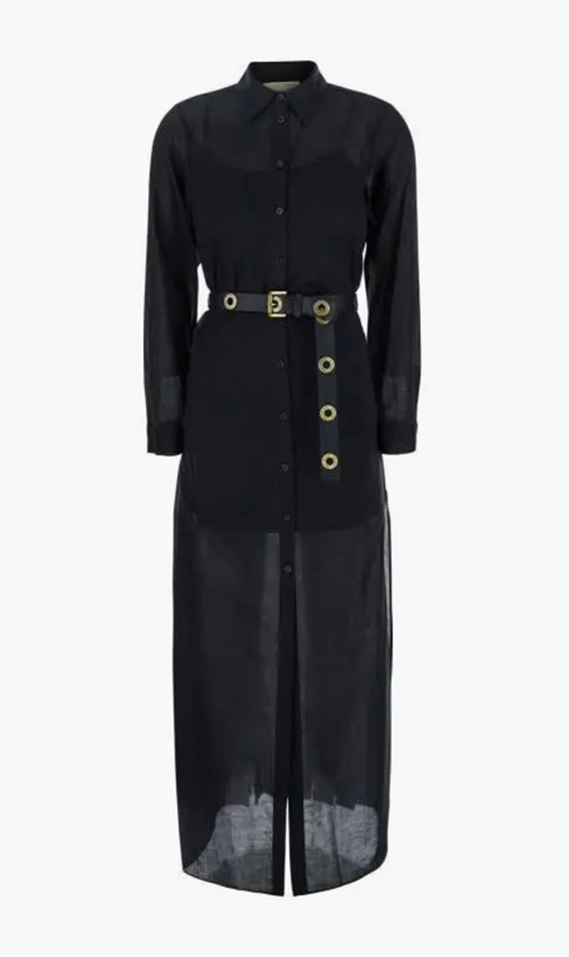

Michael Kors Black Slit Maxi Shirt Dr for Women | The Deal Outlet