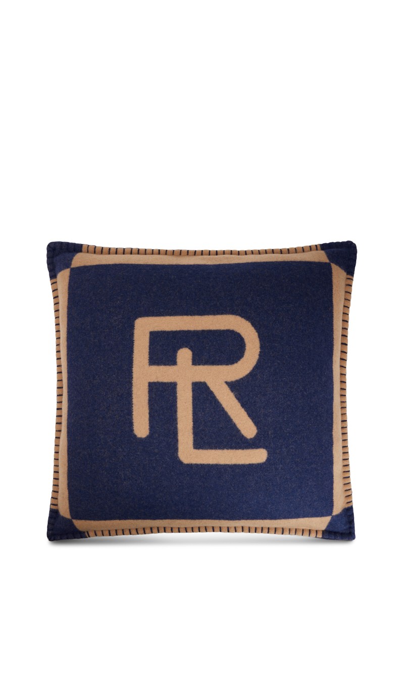 

Northam Camel And Navy Cushion, Blue