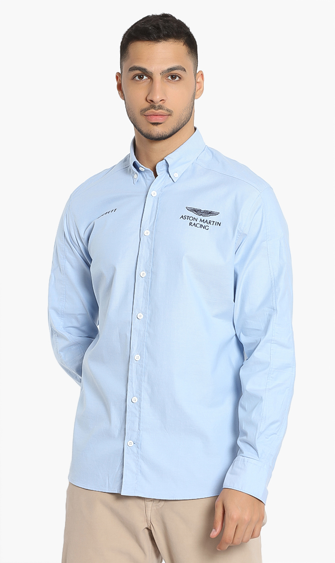 

Hackett London Aston Martin Racing Pinpoint Logo Shirt
