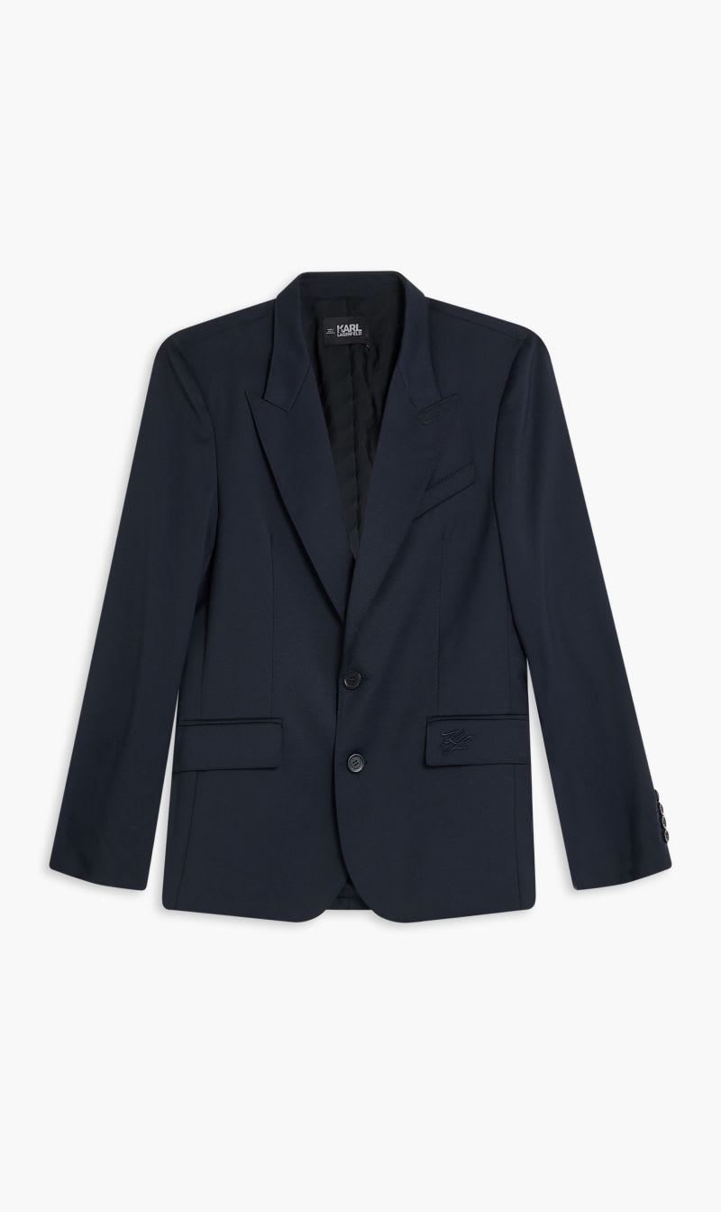 

Karl Lagerfeld Black Amf Peak Lapel Blazer for Men | The Deal Outlet