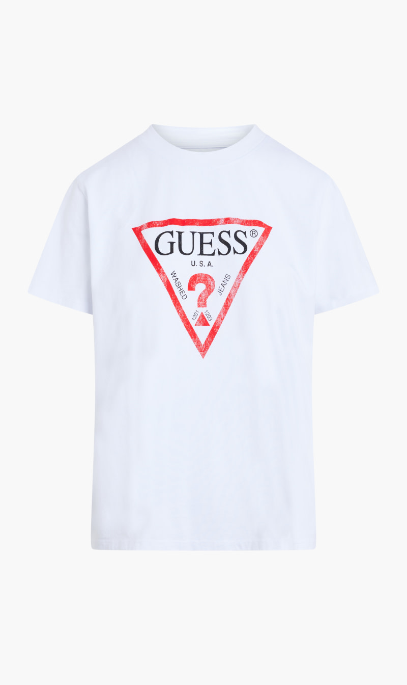 

Guess White Classic Logo Top for Women | The Deal Outlet