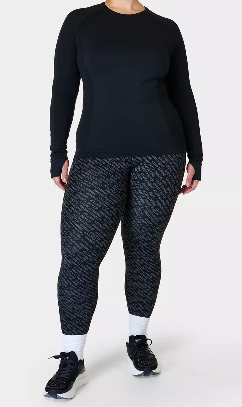 

Sweaty Betty Black Athlete Seamless Workout Long for Women | The Deal Outlet