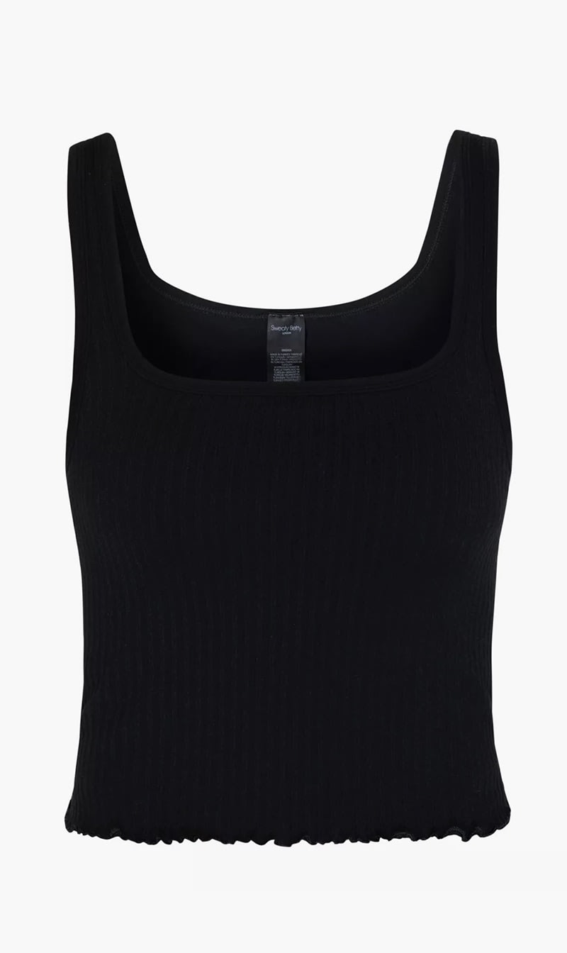 

Sweaty Betty Black Mindful Seamless Wrap Tank Top for Women | The Deal Outlet