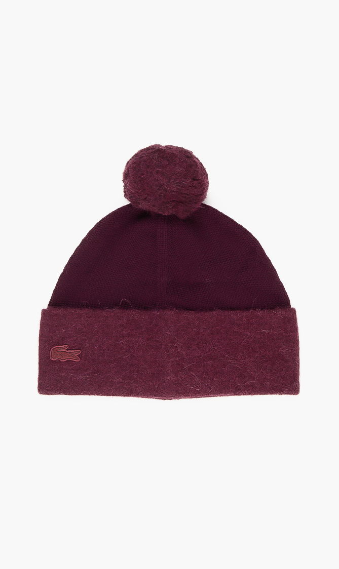 

Pom Knit Beanie, Red