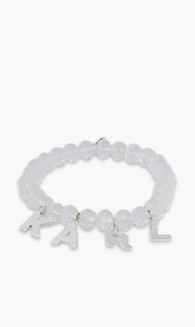 

Karl Lagerfeld White Kessential Letter Brclt Beads for Women | The Deal Outlet