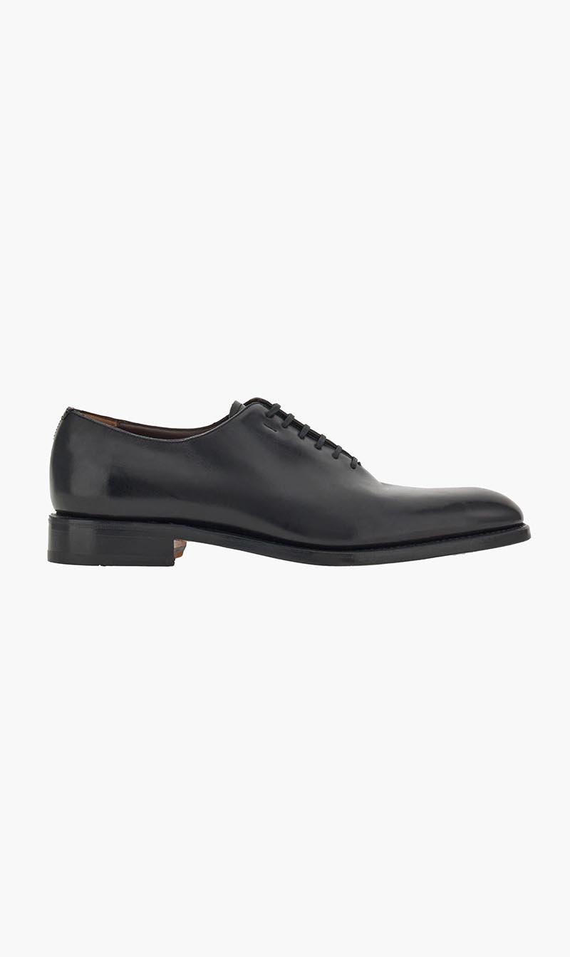 Ferragamo Black Tramezza Plain Toe Oxford Shoes for Men