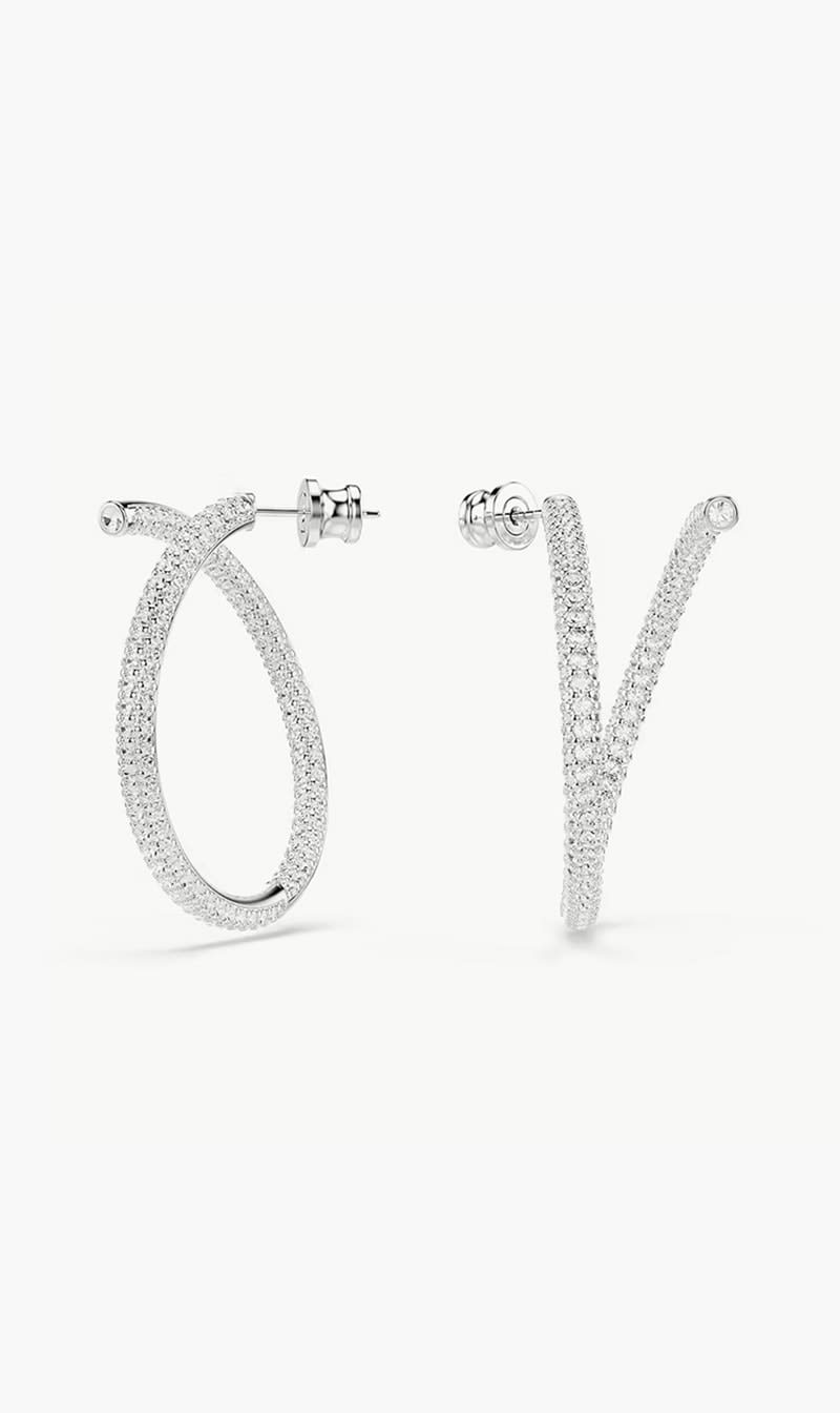 

Swarovski Silver Dextera Hoop Earrings for Women | The Deal Outlet