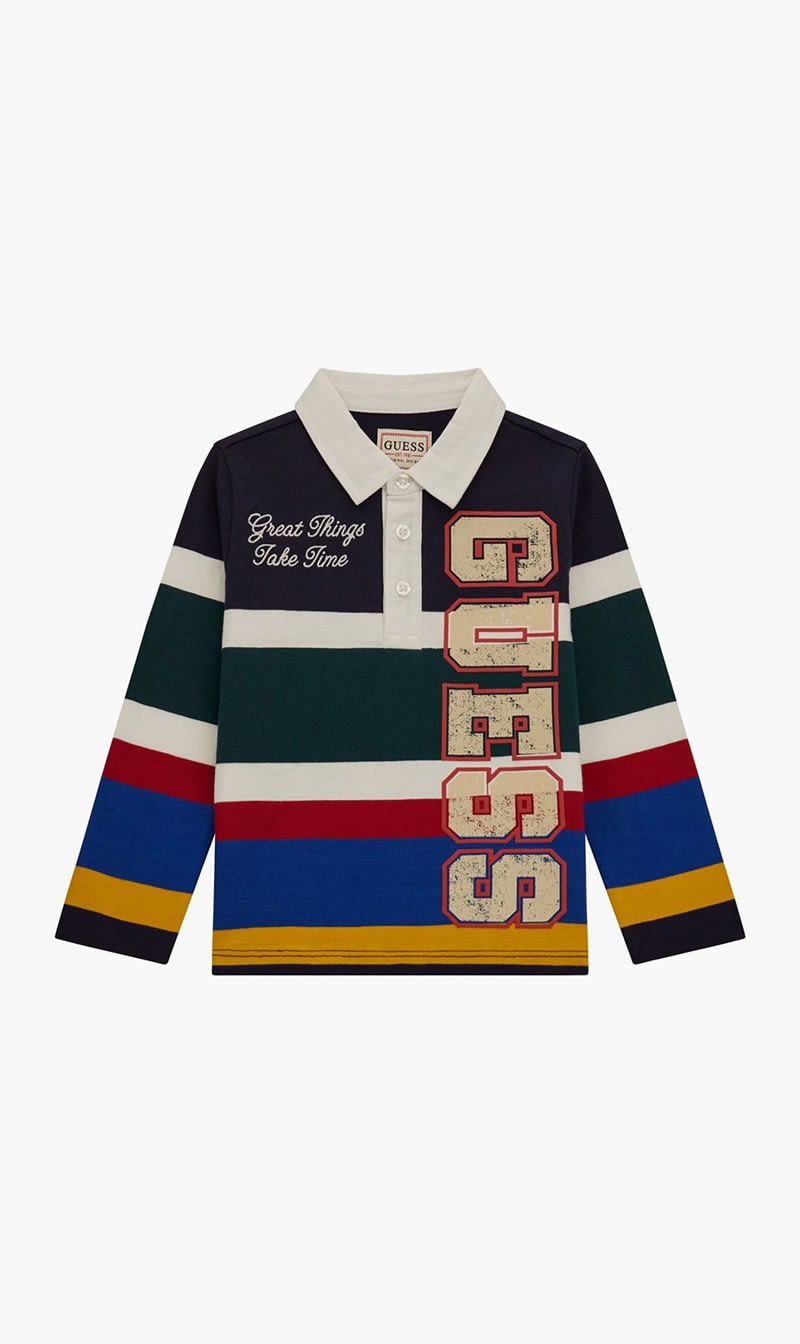 

Guess Black Heavy Jersey Ls Polo for Boys | The Deal Outlet