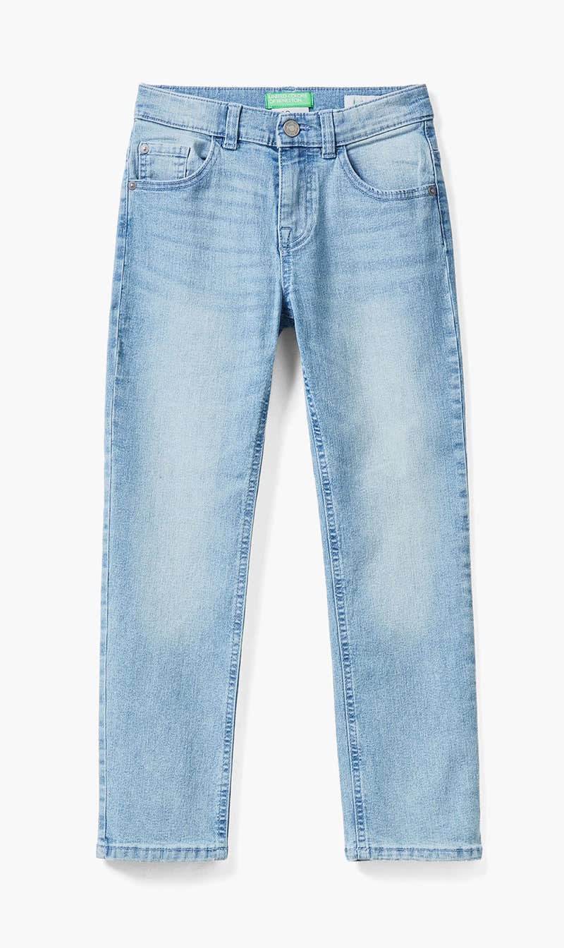 United Colors Of Benetton Light Blue Slim Fit Denim for Boys