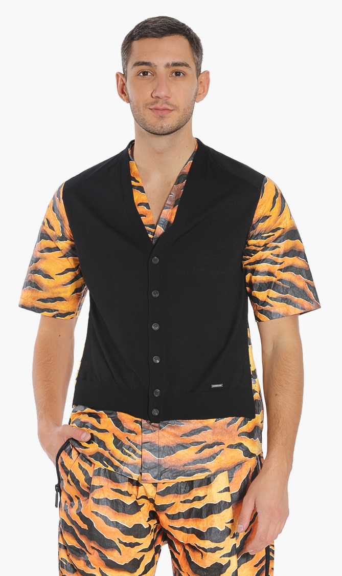 

Dsquared2 Tiger Print Sleeves Sweater