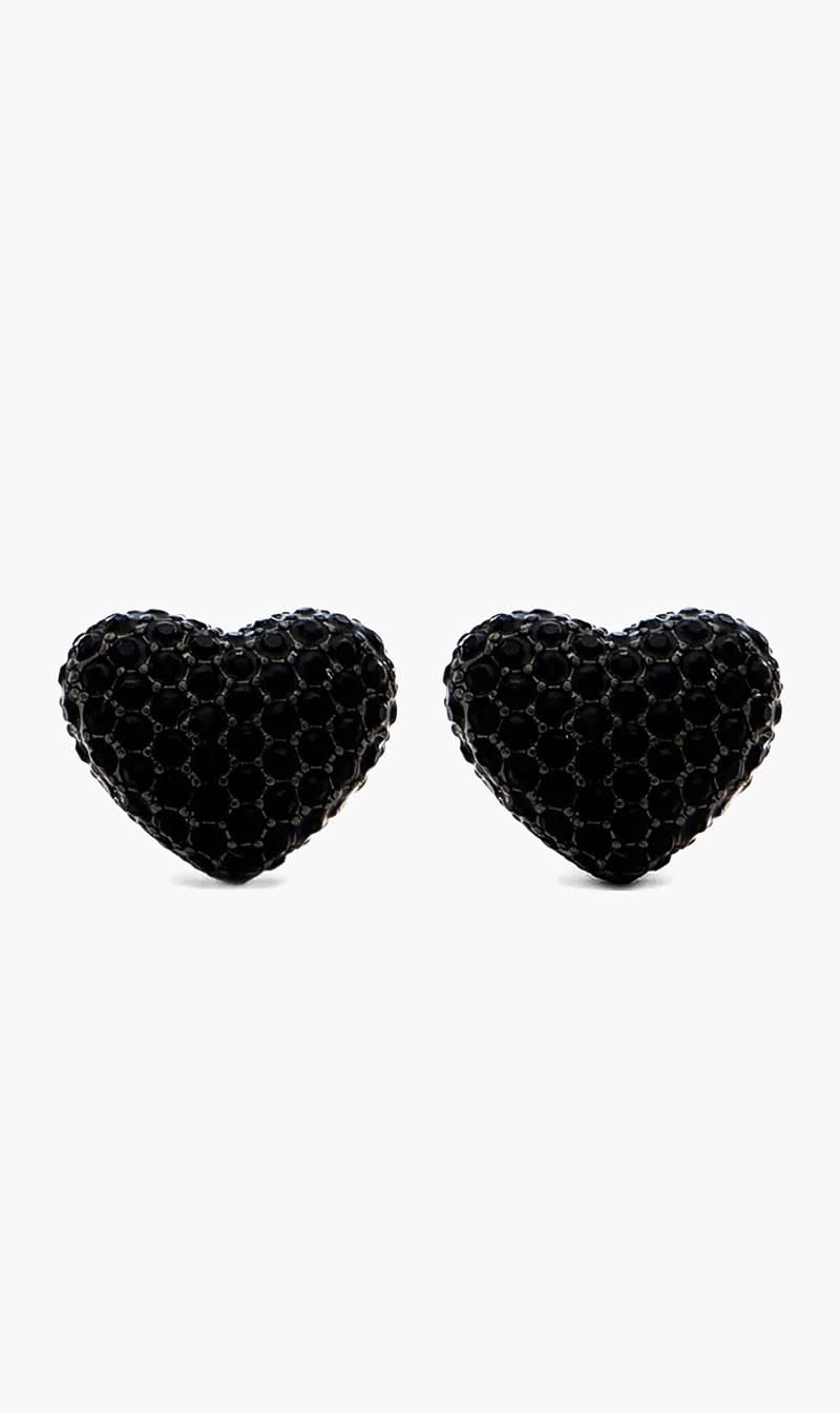 Marc Jacobs Black Pave Balloon Heart Earrings for Women