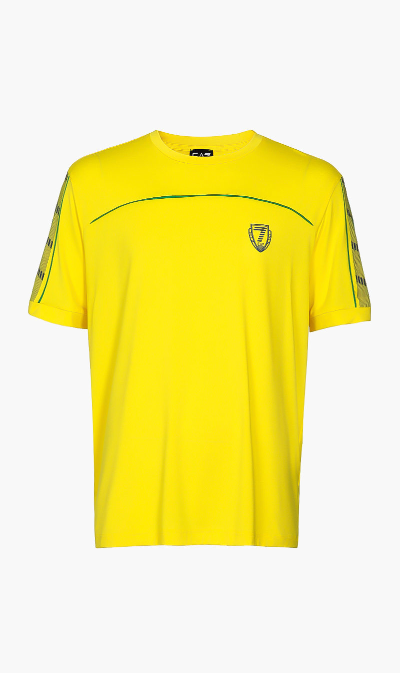 

Ea7 Yellow Logo Crew Neck Tshirt for Men | The Deal Outlet