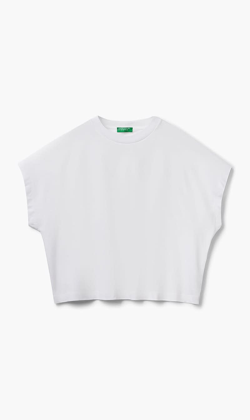 United Colors Of Benetton White Kimono Sleeve T-shirt for Women