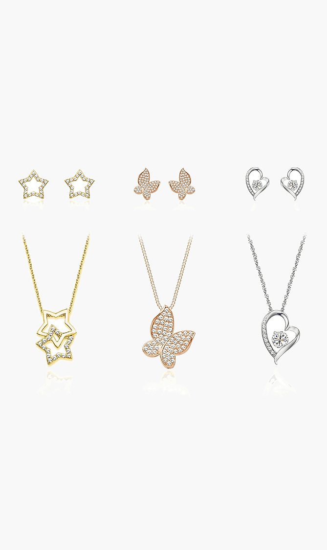 

Time Design Set Of 3 Necklace And Earrings